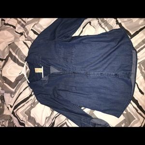 blue jean type button down shirt